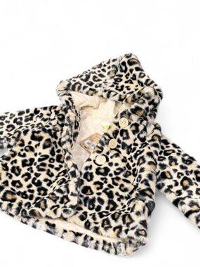 Darling 6-12 Months Baby Girl Leopard Print Faux Fur Jacket